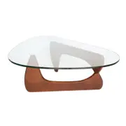 SK Designer Living | Replica Isamu Noguchi Glass Coffee Table | Walnut