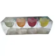 Pier 1 Imports Satin Glass Tulip Pedestal Tea Light Candle Holders Set of 4 3.5"