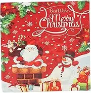 MOBUTOFU 45x45cm Christmas Pillow Holiday Sofa Cushion Linen Throw Pillow with Christmas Elements