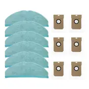 6PCS for 8090 Ultra / 9090 AI Robot Vacuum Replacement Dust Bags Mop Pads Spare Parts Accessories