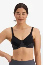 BERLEI - ELECTRIFY MESH U/WIRE SPORTS BRA Black YYN7 Sz 10-20 NEW