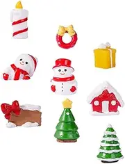 MAGICLULU Xmas Treehouse Decor Santa Snowman 9pcs Christmas Ornaments Set Christmas Decor Theme