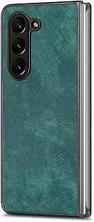 [SYSSRQMS] Flip Case for Samsung Galaxy Z Fold6 5G, [PU Leather] + [PC Hard Shell] Combined Phone Case, Thin and Light Flip Protection Cover for Samsung Galaxy Z Fold6 5G Green
