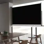 Outdoor Patio Retractable Side Awning Sun Blinds Privacy Screen 140x300cm Black