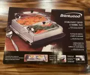 Brentwood BF-215 1.5Quart 2 Pan Buffet Server and Warming Tray Brushed Stainless