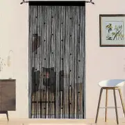Phwj Beaded door curtains (black 100 * 200cm), flying curtains for doors, windows, room partitions, doorway panels, living room closet curtains