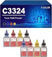 C3224 C3210K0 C3210C0 C3210M0 C3210Y0 Refill Toner Powder Compatible for Lexmark C3224dw C3326dw C3426dw MC3224dwe C3224dwe MC3224i C3326i C3426i Printers, High Yield,4 Colors-2 Set
