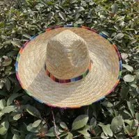 在飛比找ETMall東森購物網優惠-墨西哥狂歡尖尖帽麥稈草帽草帽節男女民族風情兒童表演萬圣節帽