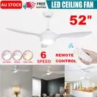 52'' Ceiling Fan Light Remote Control 3 Blades Timer Reversible Motor Home Decor
