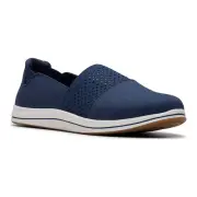 NEW Clarks Women's Cloudsteppers Breeze Vibe Navy Blue Slip On Shoes, Size 7.5