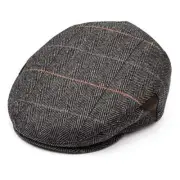 Newsboy Cap for Men, Flat Cap, Ivy Hat Wool Blend, Mens Caps, Small Dark Gray