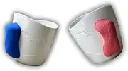 Two Pack Rock Climbing Mug | Climbing Coffee Mug | Mug with Rock Climbing Grip (Blue and Red)
