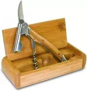 NCAA Virginia Cavaliers Elan Deluxe Waiter's Corkscrew in Gift Box, Bamboo
