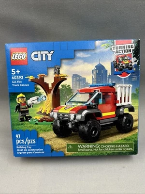 LEGO City 60393 4x4 Fire Truck Rescue Building Toy Set 97 Pieces NIB