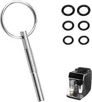 [YBFBSJK] Ovalbit Repair Tool Coffee Machine, Oval Head Bit Wrench Oval Head Wrench with Key Ring and 6 Rubber Rings Compatible with Jura/Krups/AEG Fully Automatic Coffee Machines
