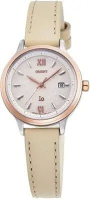 ORIENT iO Natural & Plain RN-WG0420S Solar Watch White Leather Band 27.6mm NEW