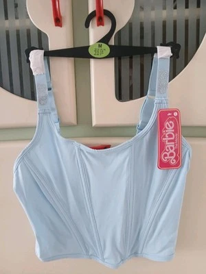 BNWT PRIMARK X BARBIE MATTEL LIGHT BLUE SIZE M UK 12 - 14 CORSET TOP