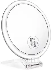 Magnifying Handheld Mirror Double Sided, 1X 20X Magnification Hand Mirror,