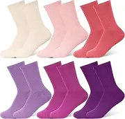 Jadive 6 Pairs Women's Cotton Crew Socks Colorful Soft Casual Gradient Athletic Socks Bootie Socks for Sport Running Walking