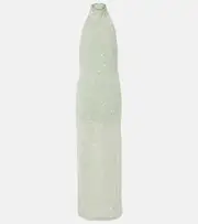 [Rotate] Rotate Sequined halterneck gown AU 14 green