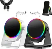4-in-1 360° Rotating Bluetooth Speaker Stand, Cell Phone Stand with Wireless Bluetooth Induction Speaker, Anti-Slip Base Hd Surround Sound for Home and Outdoors (2pcs)