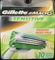 10 Gillette Mach3 M3 POWER SENSITIVE Blade Shaver Refill Cartridges BRAND NEW