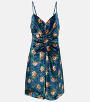 [Kenzo] Kenzo Floral velvet minidress AU 16 multicoloured