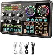 Justivana Sound Effects Board Live Sound Board Plastic for PC Microphone, Audio Mixer for Karaoke, Gaming