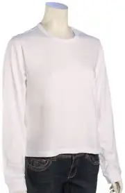 Hurley Solid Perfect Crew LS Women's T-Shirt - White - New