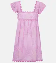 [Juliet Dunn] Juliet Dunn Ruffled cotton minidress UK 14 purple