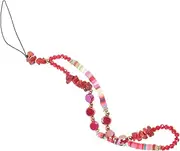 BRIGHTFUFU Beaded Phone Lanyard Charm Wristlet Strap for Smartphones and Eye Catching Design for Women Fit for All Phone Cases Chicken Blood