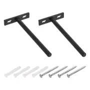 2Pcs 6 Inch Wall Mounting Floating Shelf Bracket Blind Shelf Support, Black