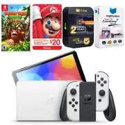 Nintendo Switch White OLED + Donkey Kong Country Returns + $20 eShop Gift Card
