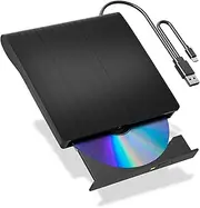 External Bluray Drives, USB Blu Ray Drive External for Laptop and PC, External Bluray DVD Burner USB 3.0 and Type C Port, External CD/DVD Drive Compatible with Windows XP/7/8/10/11, Mac OS