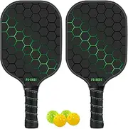 Pickle Ball Paddle Set - Fiberglass Pickle Ball Rackets, Family Paddle Kit | Includes 4 Pickle Balls, Adult Paddle For, Team