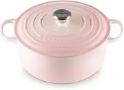 [Le Creuset] Signature 211772877774430 Cast Iron Casserole Dish with Lid, Diameter 28 cm, Round, Suitable for All Hobs and Induction, Volume: 6.7 L, 6.125 kg, Shell Pink