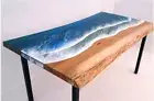 Made to Order Epoxy Resin Table, Custom Table, Ocean Design, Wood Art Resin slab