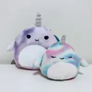 Squishmallows Bundle Nabila 5" & USA Ter Clips 4" The Narwhal BNWT KellyToy