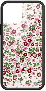 [Wildflower] Cases - Compatible with Apple iPhone 12/12 Pro | Protective Black Bumper, 4ft Drop Test Certified, Women Owned Small Business | Berry World - Fruit Cherries Strawberry Floral Cute Trendy