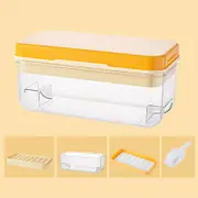 Yellow Premium Large-Capacity Ice Cube Tray with Lid and Scoop - Perfect for Cocktails and Summer Drinks