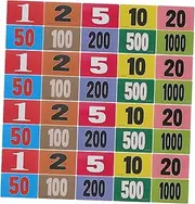 Generic 40 Pcs Gaming Chips Calculation Tokens Scorekeeping Plaque Numerical Plaque Math Learning Discs Math Counters Educational Chips Numbered Poker Chips Poker Discs PVC