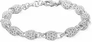 Fashion Bracelet,Gifts for Mum,925 Sterling Silver Bracelet Hollow Carve Silver Beads Bracelet Friendship Bracelet Sterling Silver Jewellery Gifts for Sisters Friend Couples Mom