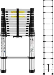 3.8M Telescopic Step Ladder Aluminium Extension Portable Extendable Lightweight