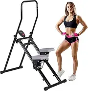 Stair Stepper Climber for Home Gym Exercise, Vertical Stair Climber Machine with 4 Height and Pedals Cardio Adjustments, Stepper Machine with Folding Compact Design & Counting Timing Function
