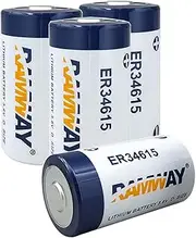 STEPMAX (4 Pack) ER34615 D Cell Lithium Battery 3.6V 19000mAh for Smart Munitions, Unattended Sensors, RFID Tracking