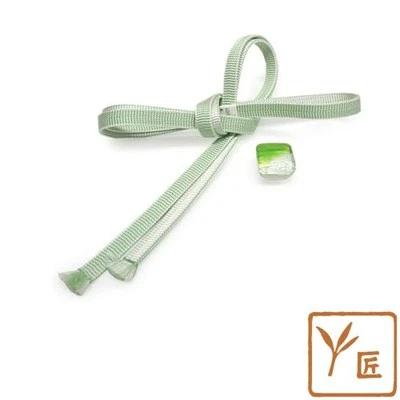 NEW [Kimono Kyo Komachi] Obidome 3-minute string 2-piece set Glass Silver Pure