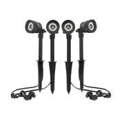 Pinnacle LED Garden Spot Spike Light Kit 4 Pack 12v in Black