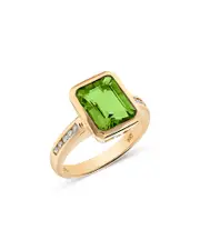 Bloomingdale's Fine Collection Peridot & Diamond Statement Ring in 14K Yellow Gold