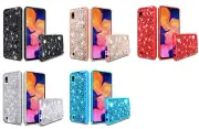 For Samsung Galaxy A10E S102DL (2019 ) Chrome Glitter Bling Hybrid Case Cover