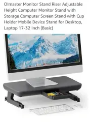 Monitor Stand Riser Adjustable Height Computer Monitor Stand With Storage Comput